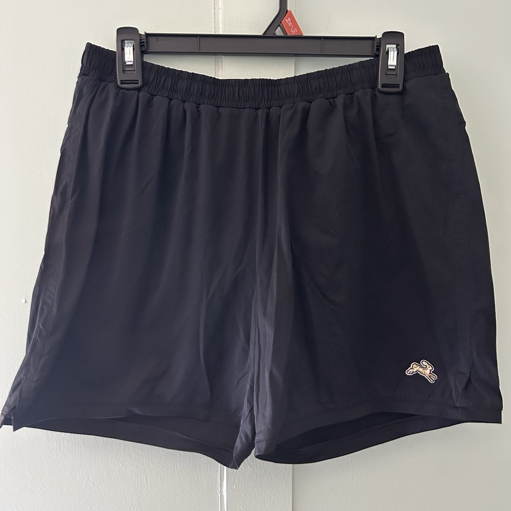 Tracksmith Men's Large Black Lined Running Shorts Drawstring Zipper Pocket - Picture 2 of 16